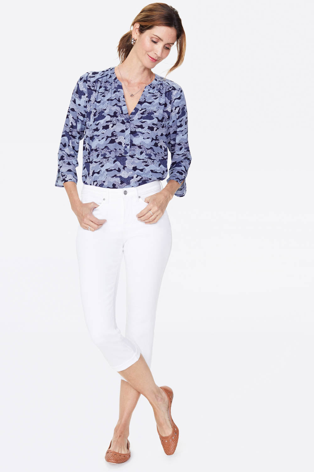 Image of Chloe Skinny Capri Jeans In Petite - Optic White