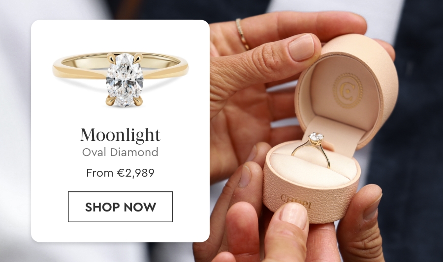 Moonlight Oval Diamond Engagement Ring