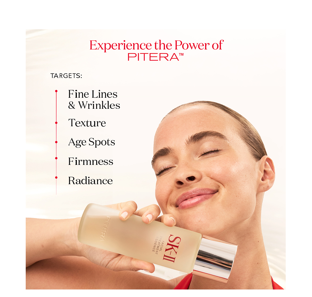 Experience the Power of PITERA Targets: Fine Lines & Wrinkles, texture, age, spots, Firmness, Radiance 