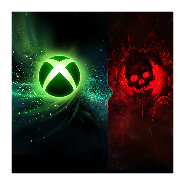 Juxtaposed key art for Xbox Games Showcase on Sunday, June 7th at 10 AM PT alongside key art for Gears of War: E-Day Direct immediately following Xbox Game Showcase.