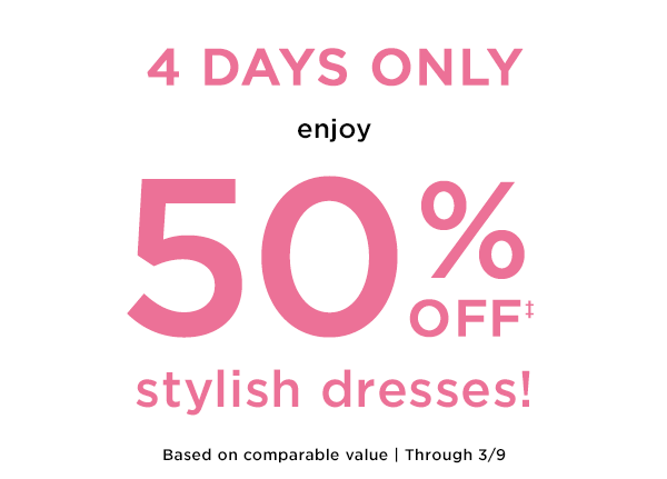 50% off Dresses