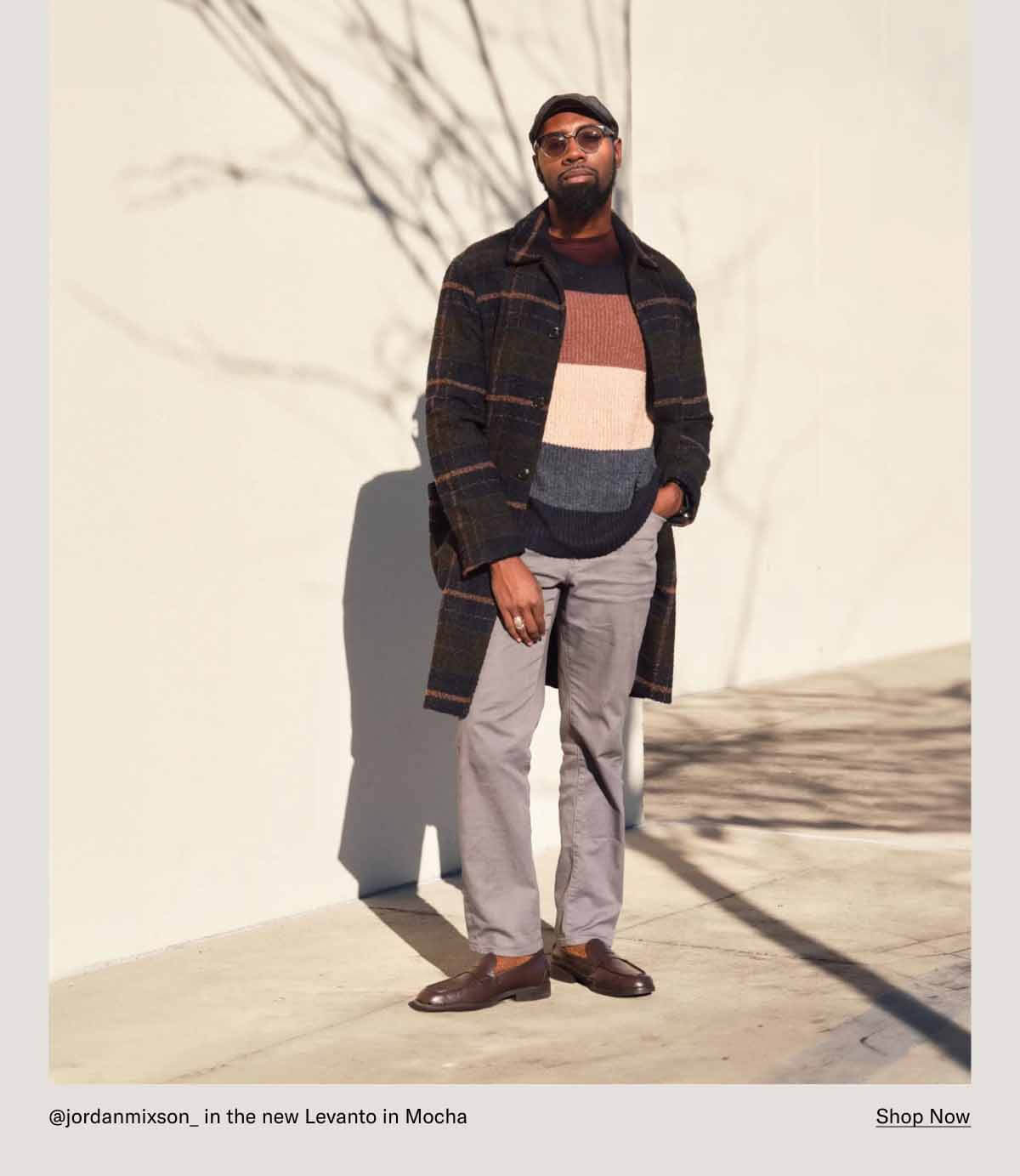 @jordanmixson_ in the new Levanto in Mocha Shop Now