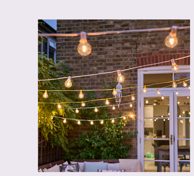 In Or Outdoor Festoon Lights In Pink Or Teal