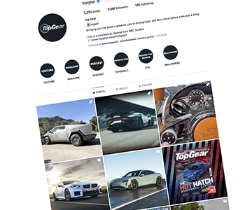 Top Gear Instagram account page