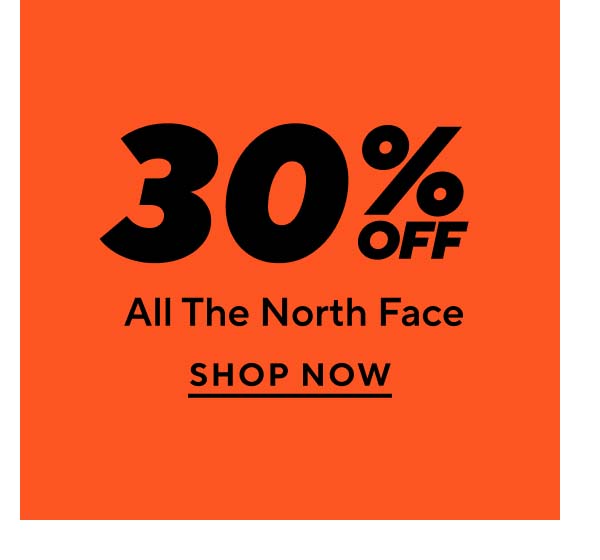 30% Off All The North Face