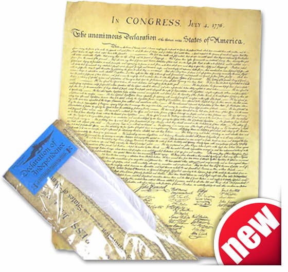 Declaration of Independence Document and Quill Set