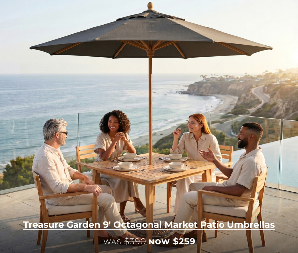 Treasure Garden 9' Octagonal Market Patio Umbrellas – Was $390, Now $259