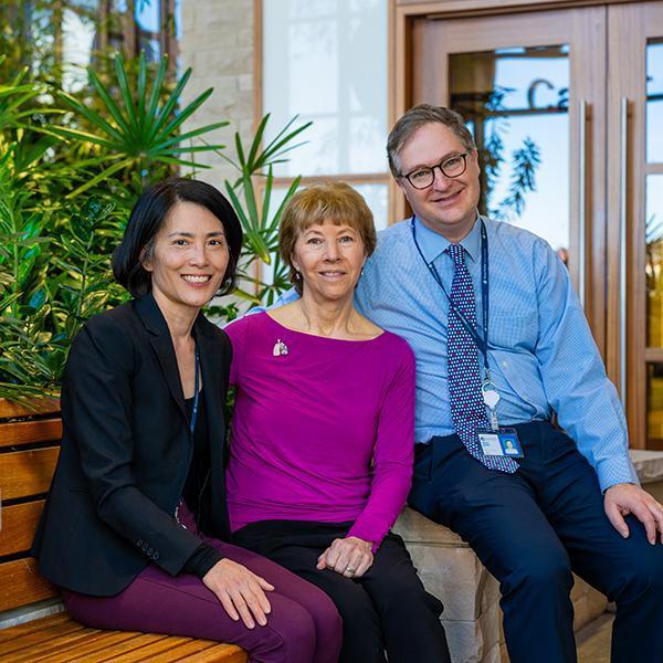 Rosemary Conway (middle) with Alice Shaw (left) and David Barbie (right). 