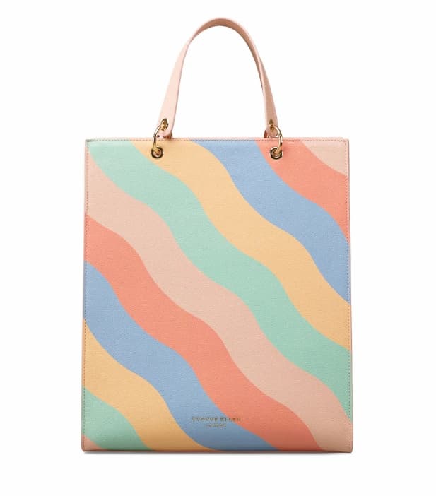 Large Structured Tote Bag - Wobble Stripe