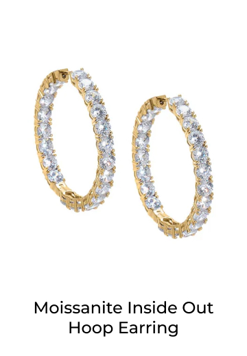 Moissanite Inside Out Hoop Earring