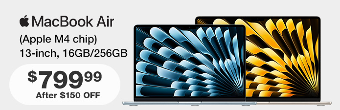 Macbook Air M4 chip 13 inch or 15 inch $150 OFF