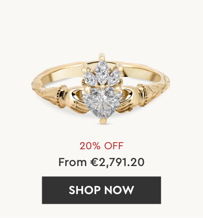 Claddagh Heart Cut Diamond Engagement Ring