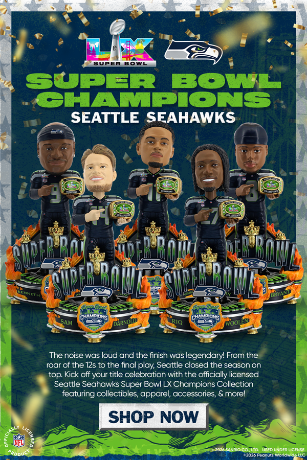 Super Bowl LX Champions! Let’s Celebrate with Officially Licensed Seattle Seahawks Bobbles & more!