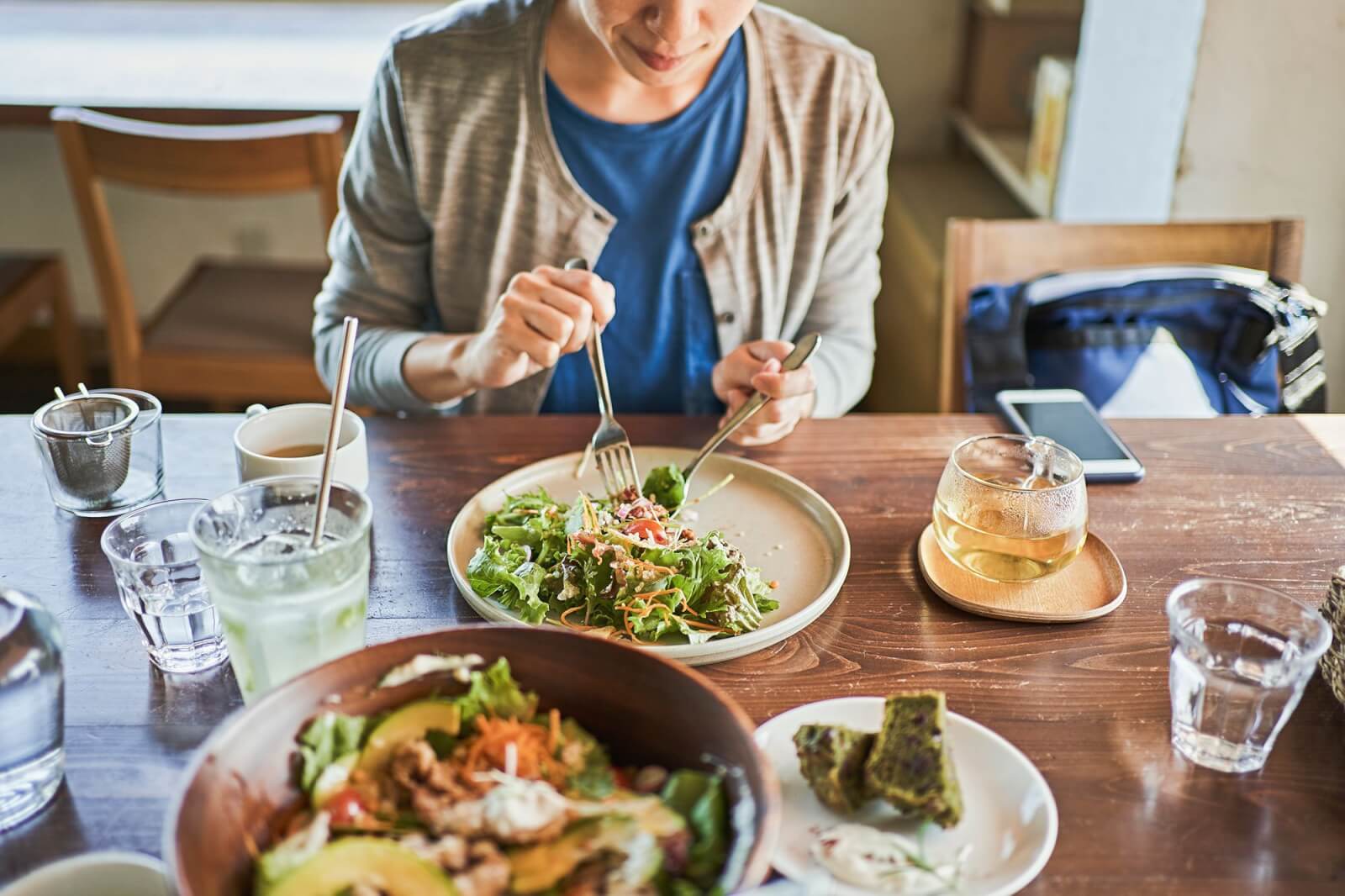 Woman eating healthy