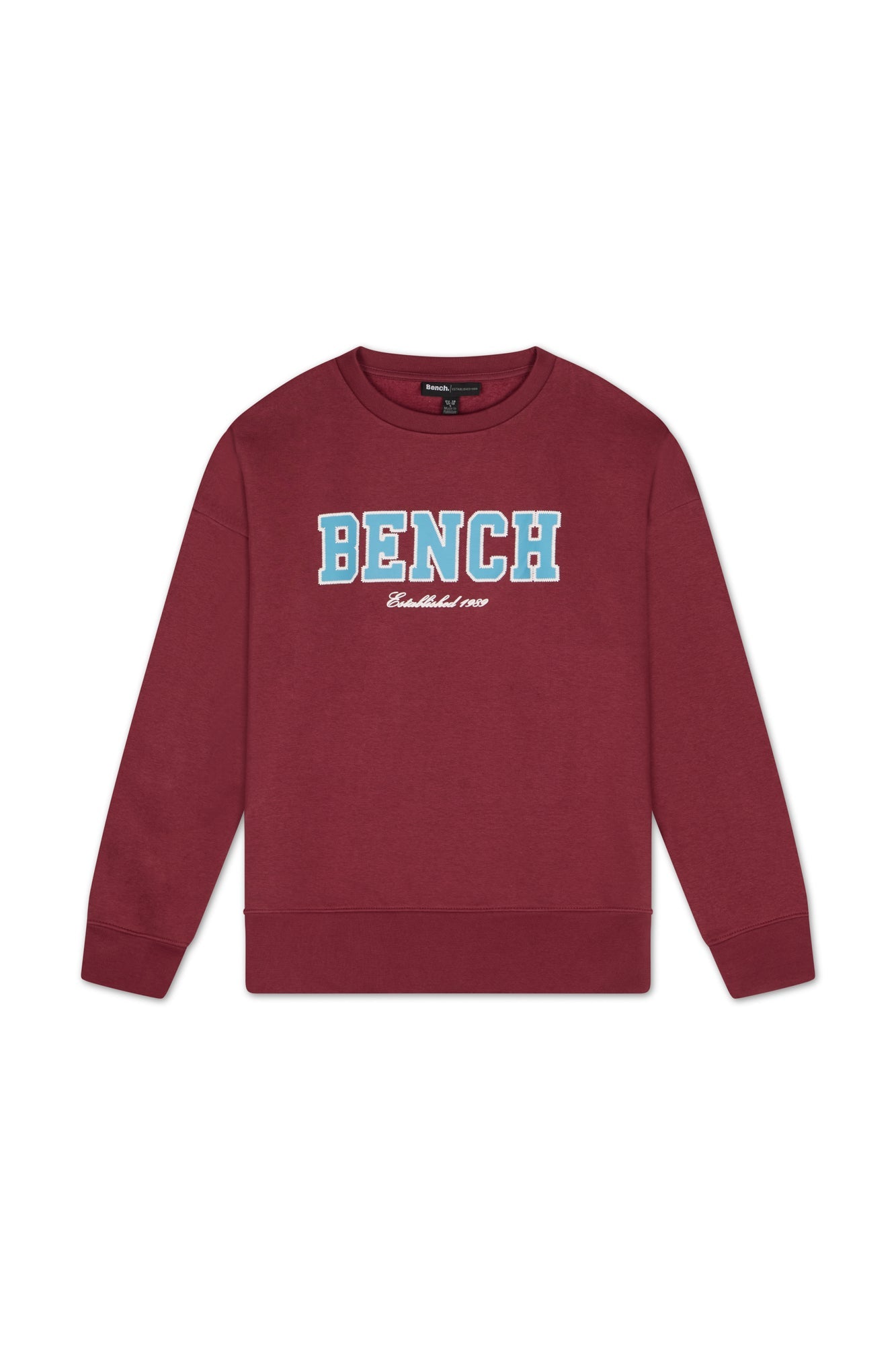 Image of Womens 'ERCIE' Sweat Crew - BURGUNDY