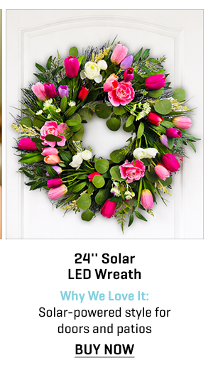 24'' Solar LED Wreath