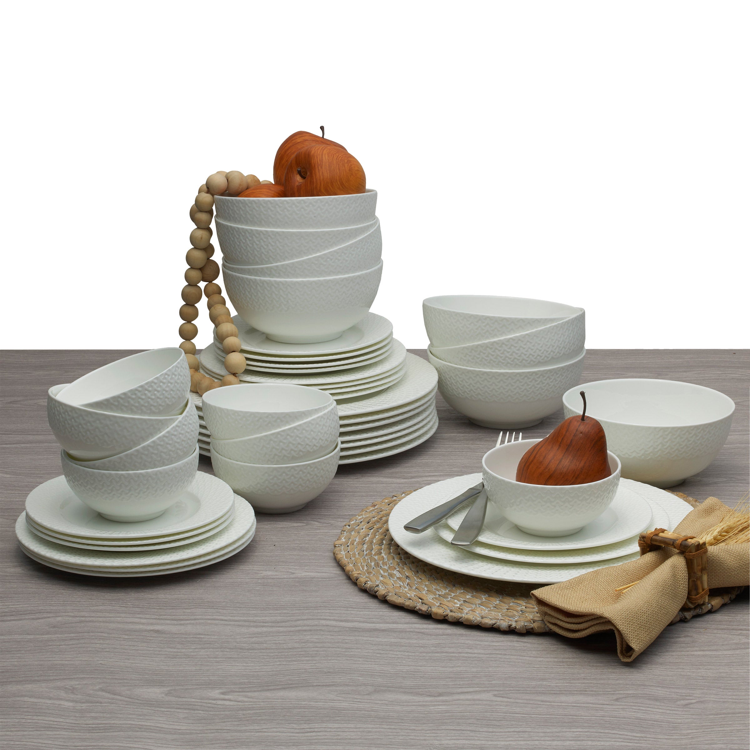Mikasa Lattice 40-Piece Bone China Dinnerware Set