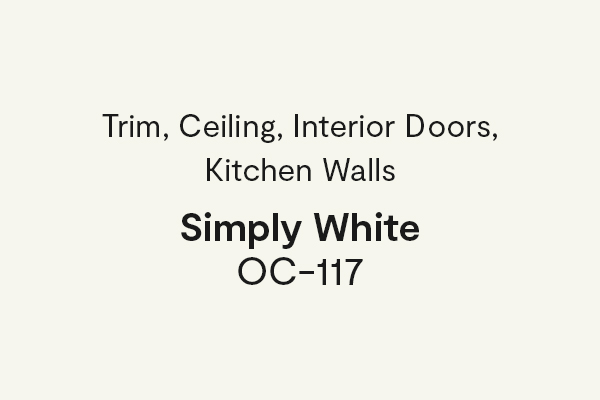 Trim, Ceiling, Interior Doors, Kitchen Walls - Simply White OC-117
