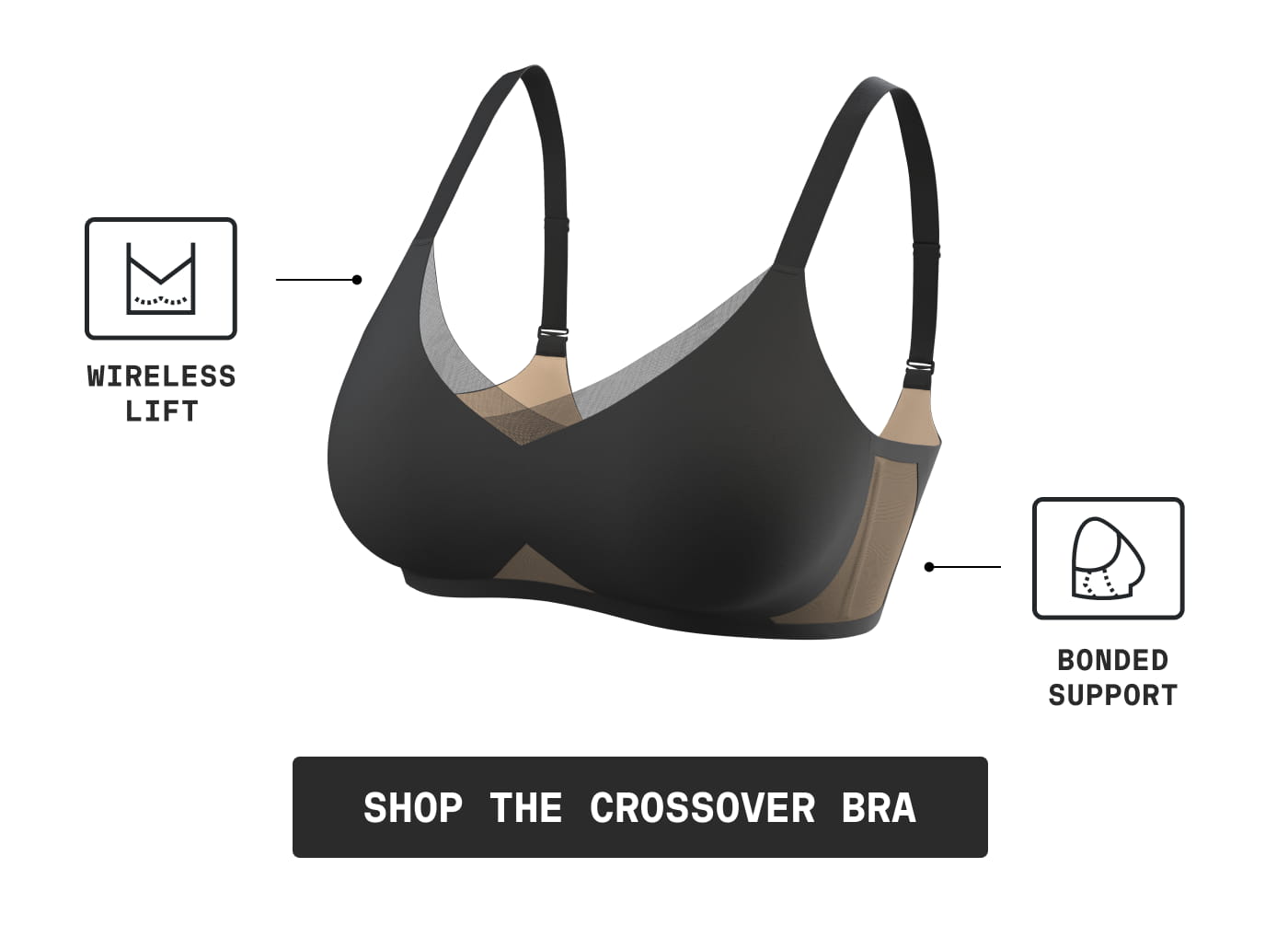 WIRELESS LIFT | BONDED SUPPORT | SHOP THE CROSSOVER BRA