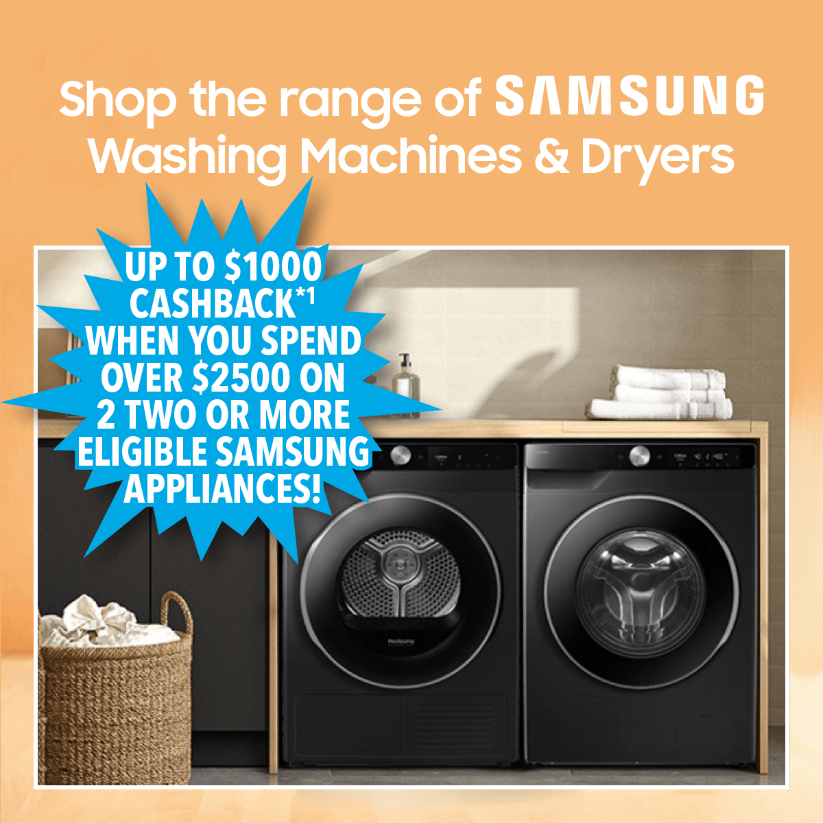 Range of Samsung Washer & Dryer