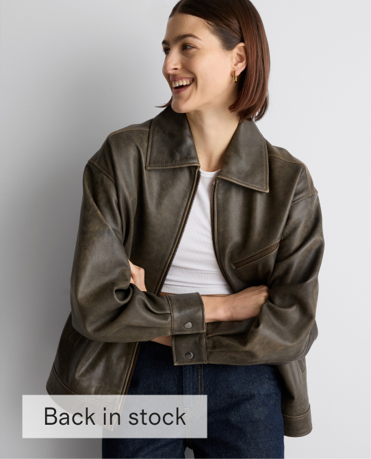 100% Leather Oversized Bomber Jacket