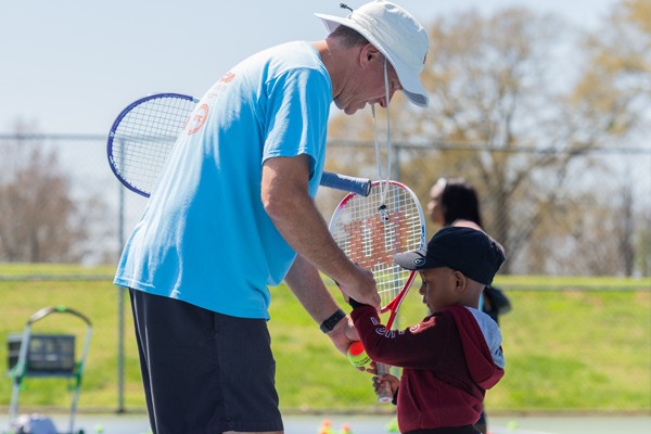 Coach with youth player&nbsp;