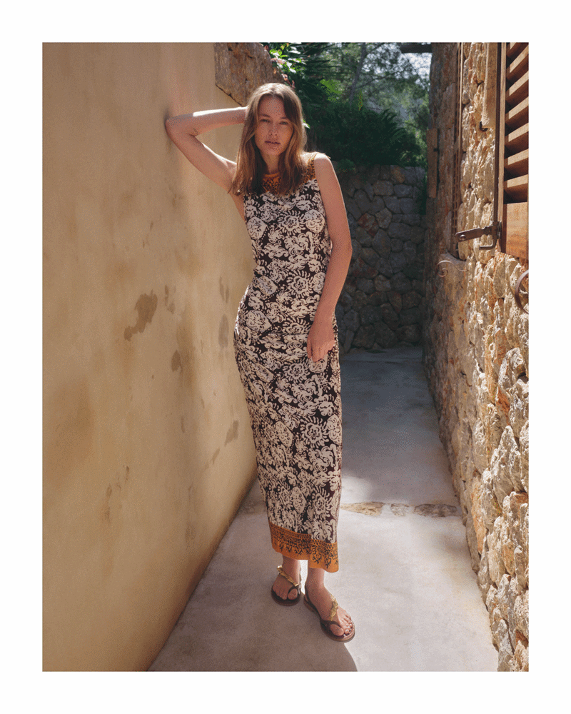 Batik Jersey Midi Skirt