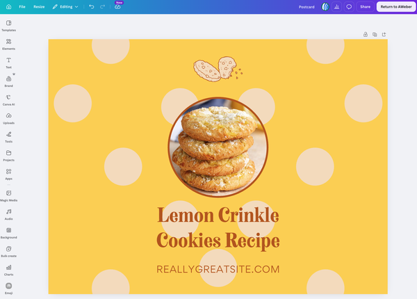 Image showing a template in Canva