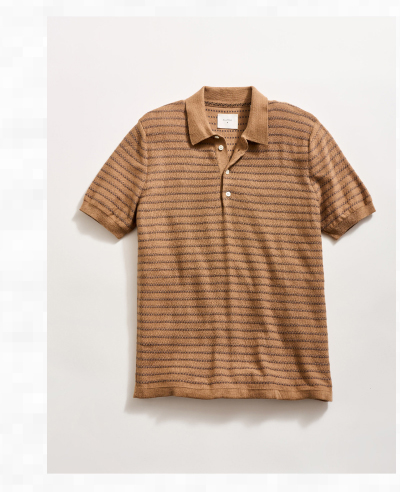 Textured Stripe Sweater Polo