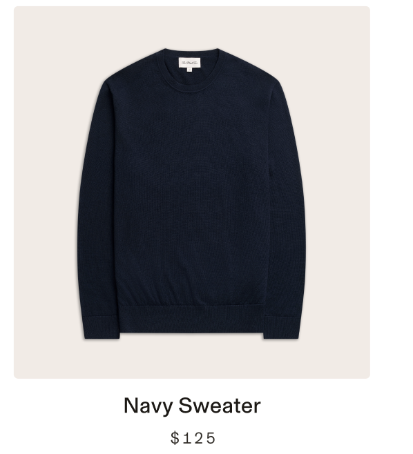 Navy Sweater $125