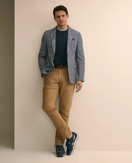 Image of Classic Fit Cotton-Linen-Wool Hopsack