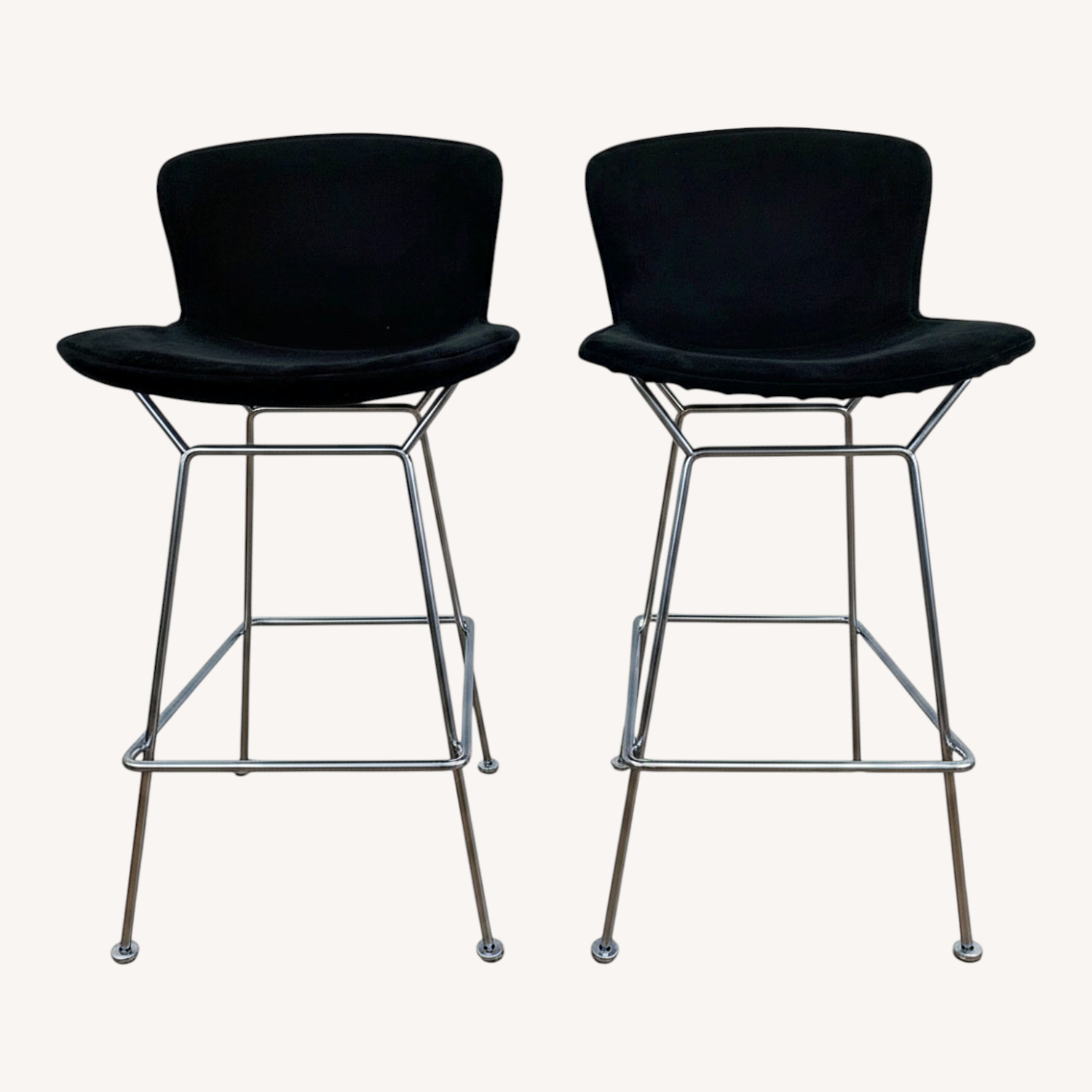 Image of Vintage Bertoia For Knoll Chrome Bar Stools Set