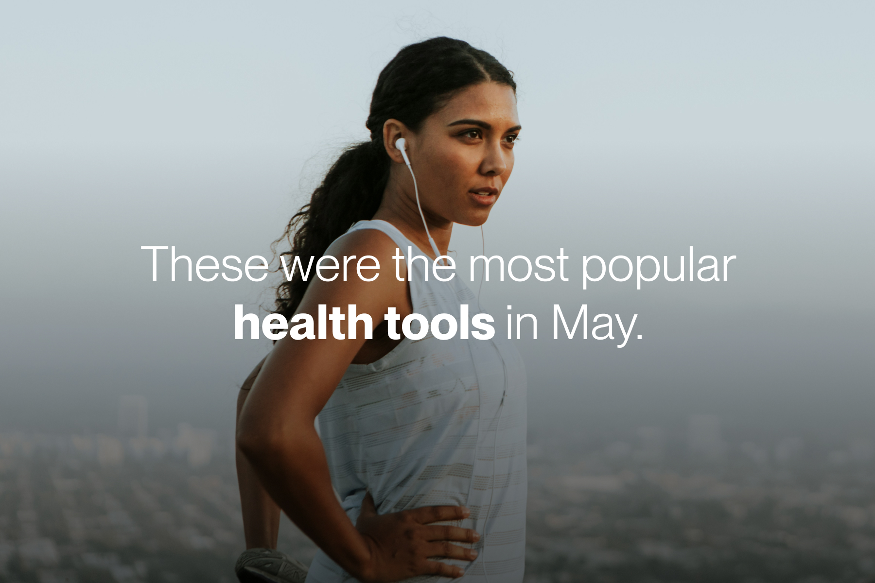 Woman with earbuds in