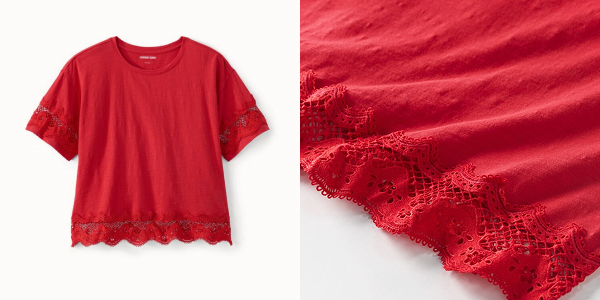 Red Lace Trim Top