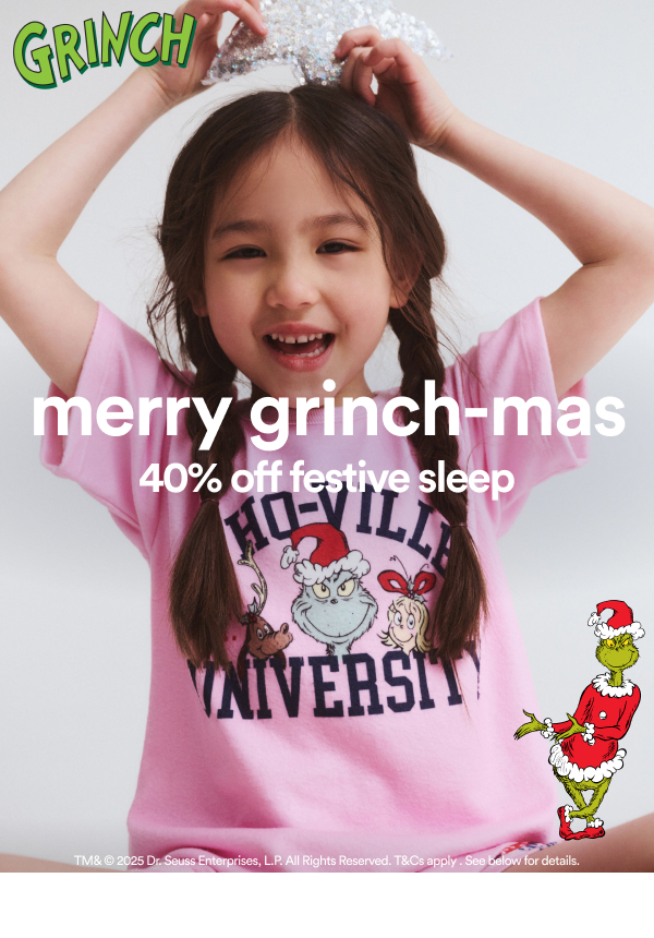 Merry Grinch-mas sleep buy one, get one 50% off