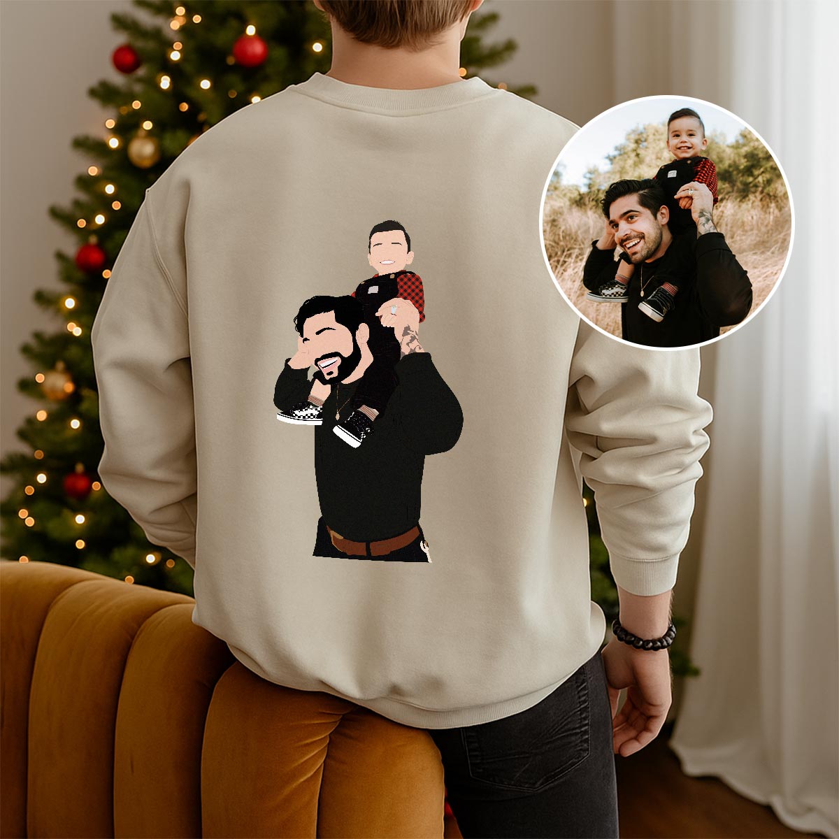 Image of Personalised Sweatshirt with 2 Person Illustration
