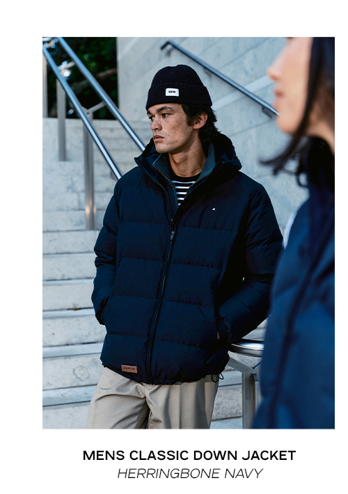 MENS CLASSIC DOWN JACKET HRGBONE NAVY
