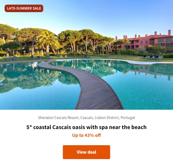 5* coastal Cascais oasis with spa near the beach