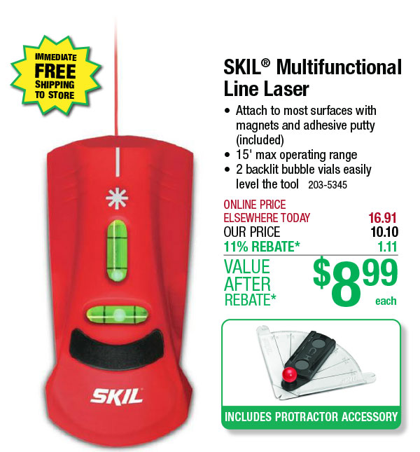 SKIL® Multifunctional Line Laser - ONLY $8.99 After Rebate*!