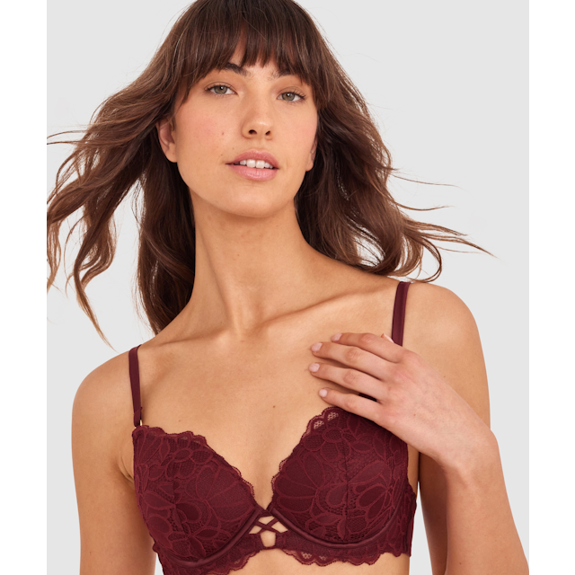 Daisy Lightly Lined Bra - Berry