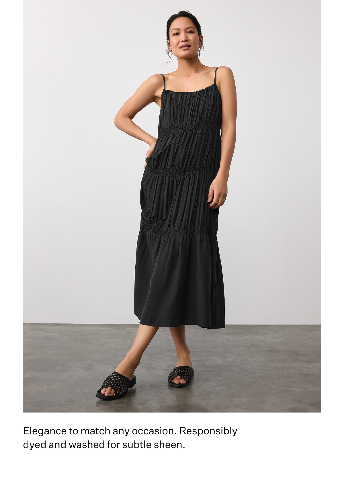 Elegance to match any occasion. Responsibly dyed and washed for subtle sheen.