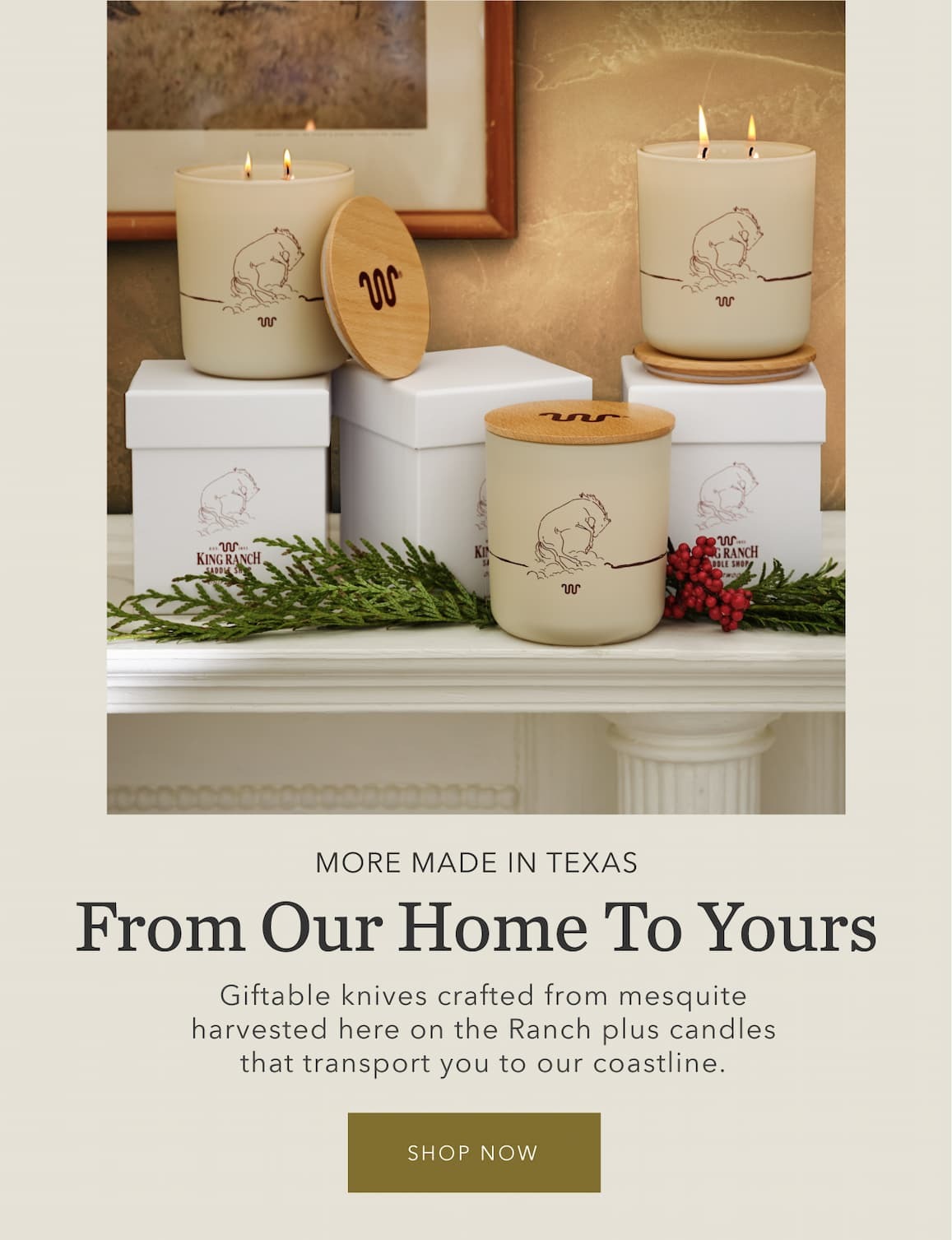 SHOP KING RANCH DRIFTWOOD CANDLE