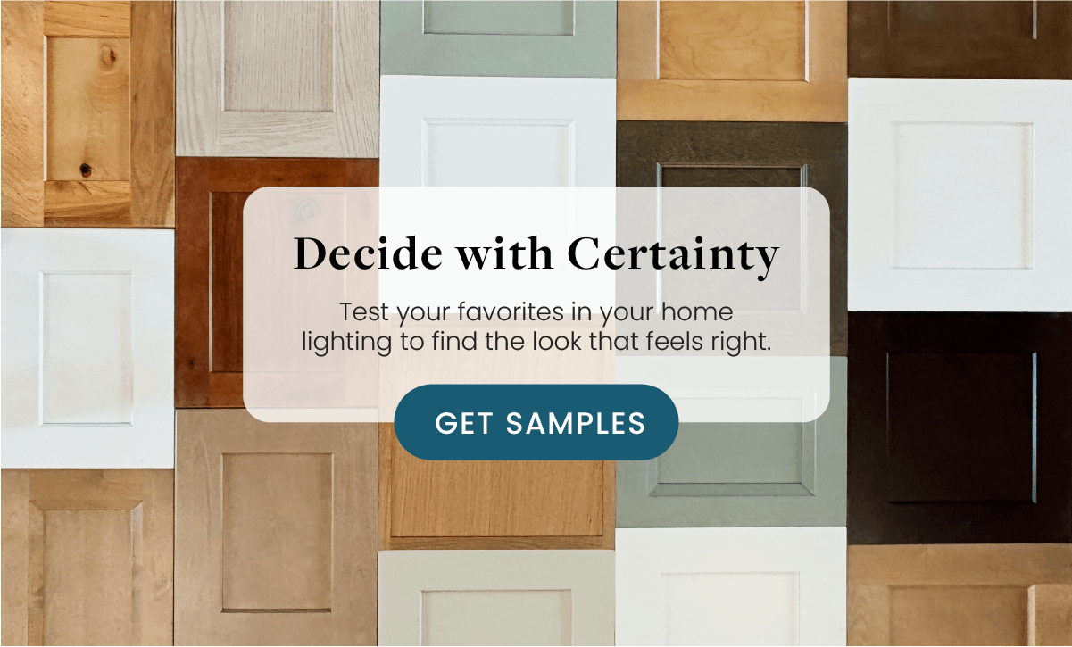 Collage of various sample door colors and styles