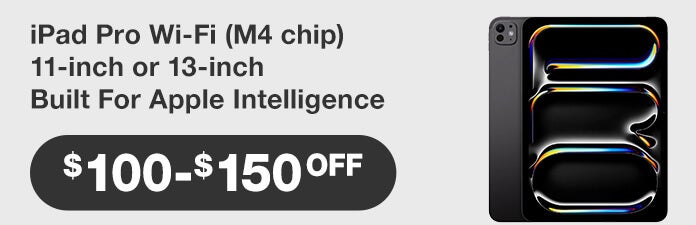 IPad pro wi-fi M4 chip 11-inch or 13-inch built for apple intelligence $50 to $150 OFF