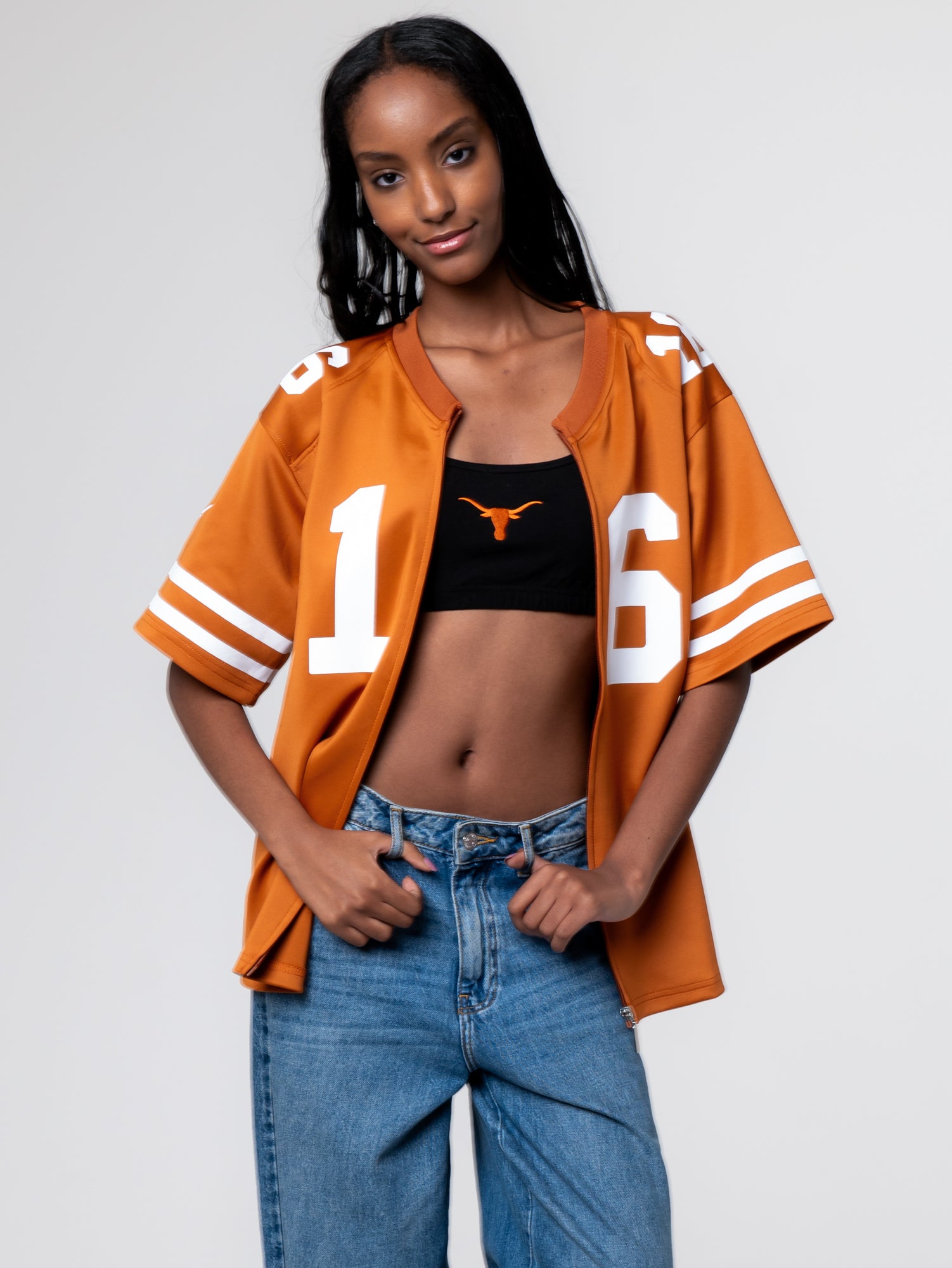 University of Texas - Full Length Zip-Up Jersey #16 Manning - Burnt Orange