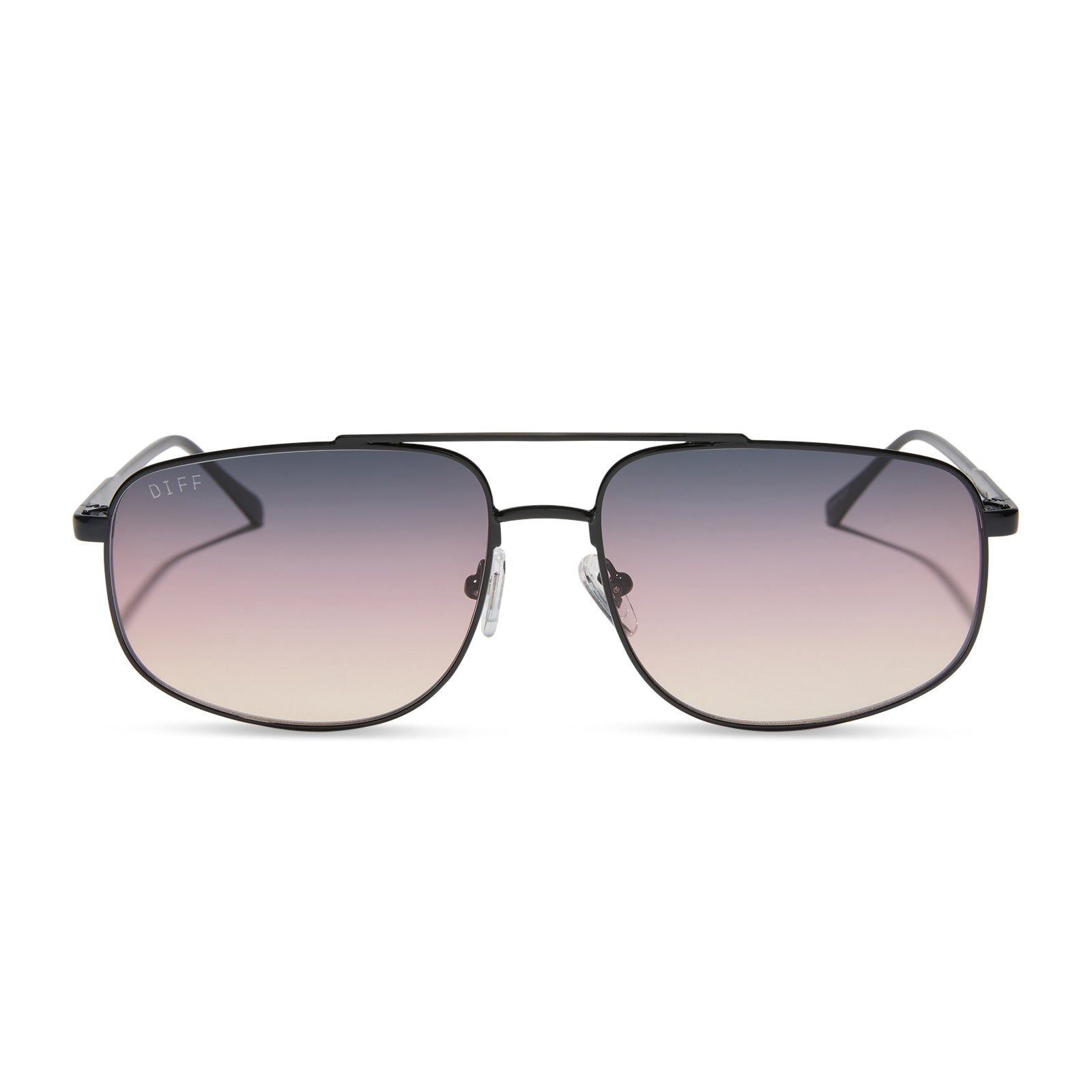 Image of CHARLEY - SHINY BLACK + TWILIGHT GRADIENT SUNGLASSES