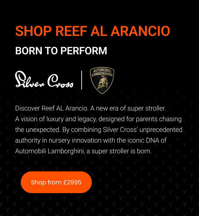 Silver Cross X Automobili Lamborghini Reef AL Arancio Pram