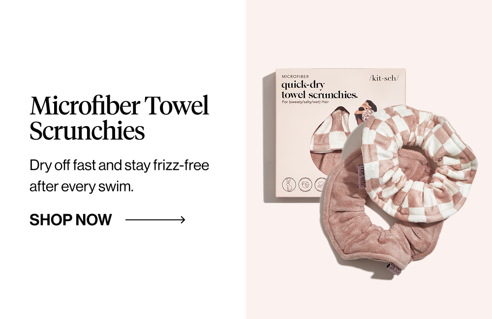 Terracotta Checker Microfiber Towel Scrunchies 2pc Set