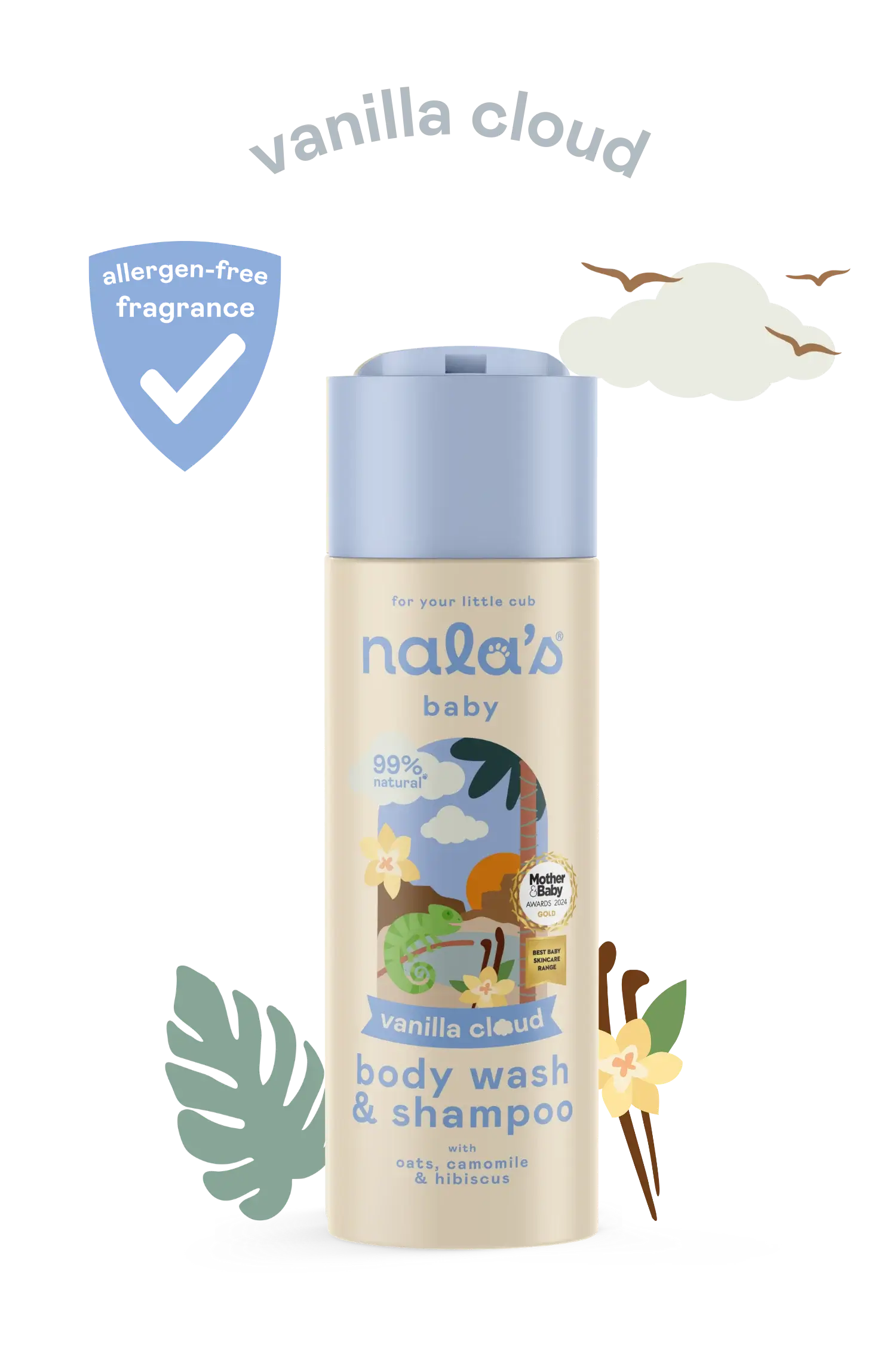 Image of Nala's Baby Vanilla Cloud Body Wash & Shampoo 200ml