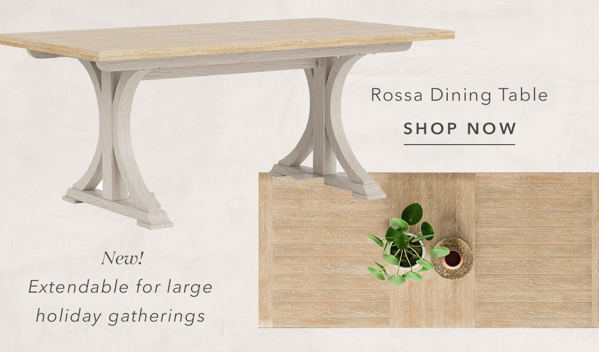 Rossa Coastal Beach Washed Oak Rectangular Extendable Dining Table